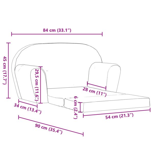 Poltrona desdobrável para crianças cinzento-claro - Image 8