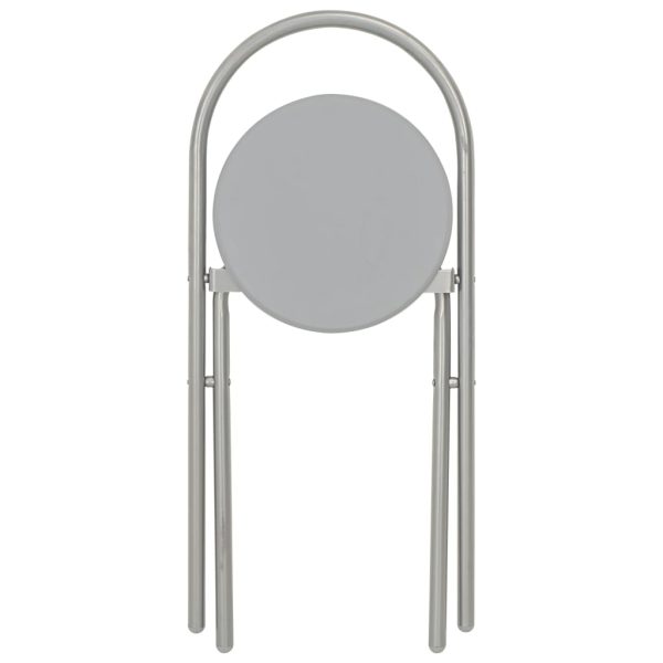 3 pcs conjunto jantar dobrável c/ prateleira MDF e aço cinzento - Image 12