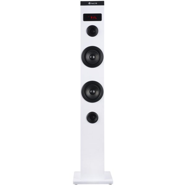 Altavoz torre ngs sky charm blanco - 50w - usb - bluetooth - radio fm - aux