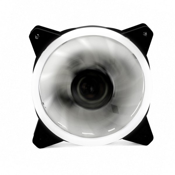 Ventilador gaming doble anillo 12 cm blanco