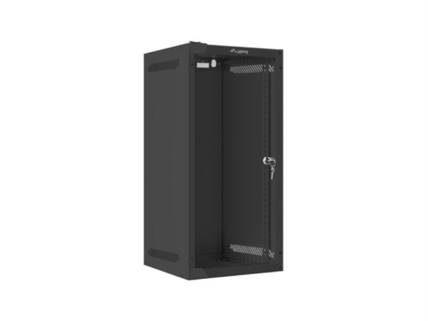 ARMARIO LANBERG MURAL RACK 10" 12U/280X310 FLAT PACK NEGRO PUERTA CRISTAL