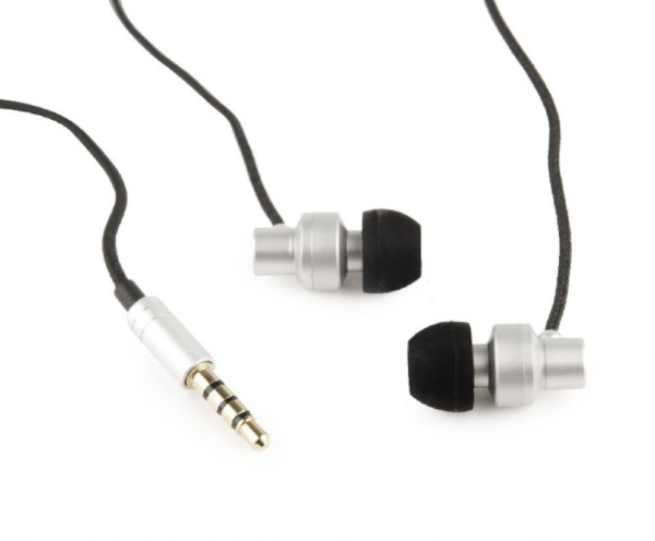 AURICULARES METÁLICOS GEMBIRD  CON MICROFONO "PARIS" PLATEADOS