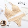 CONJUNTO SUJETADOR Y BRAGUITAS DISEÑO FLORAL Y TRANSPARENCIAS OFFICE CARNE