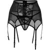 4XL-5XL BRAGUITA DE CINTURA CON ENCAJE CON LIGUERO SEXY NEGRO - Image 4