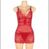 L-XL PICARDÍAS DE ENCAJE CEÑIDO CON TIRANTES AJUSTABLES EN ROJO VINO - Image 4