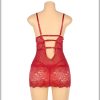 L-XL PICARDÍAS DE ENCAJE CEÑIDO CON TIRANTES AJUSTABLES EN ROJO VINO - Image 5