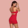 CAMISA DE NOITE E TANGA JOLIEROSE OBSESSIVE VERMELHA