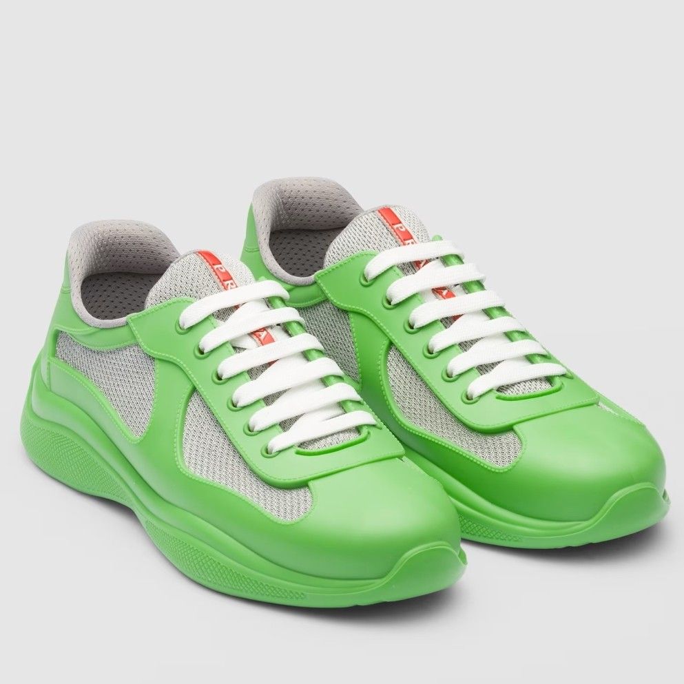 Prada America's Cup Sneakers in Green Rubber and Bike Fabric 7204087