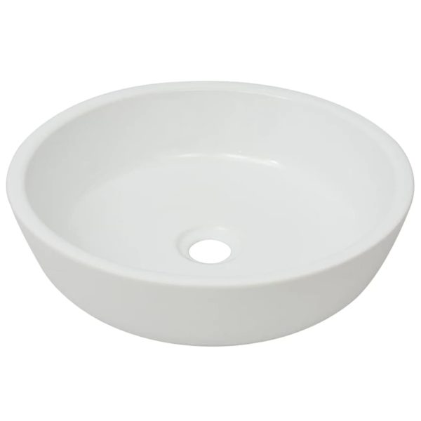 Lavatório redondo em cerâmica branco 42x12 cm - Image 2
