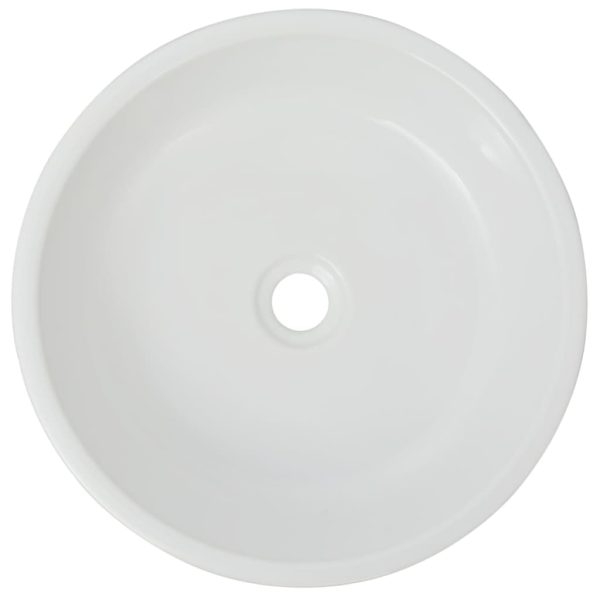 Lavatório redondo em cerâmica branco 42x12 cm - Image 3