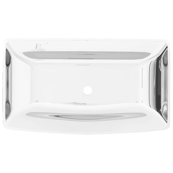 Lavatório 71x38x13,5 cm cerâmica prateado - Image 3