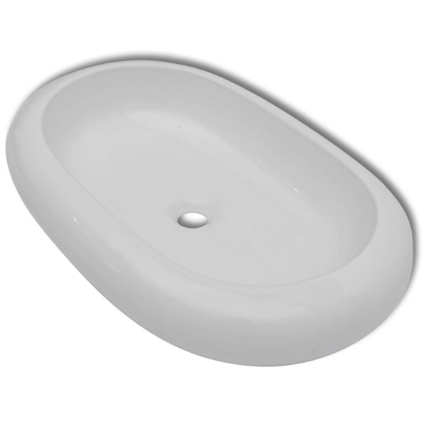 Lavatório cerâmica 63 x 42 cm, forma oval / Branca - Image 2