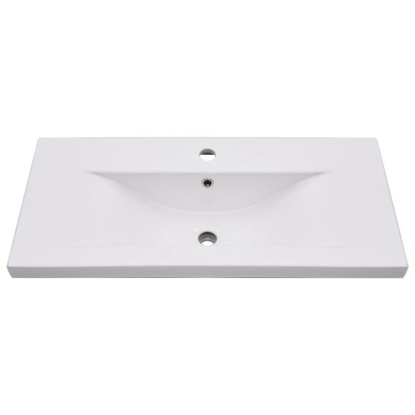 Lavatório embutido 81x39,5x18,5 cm cerâmica branco - Image 3