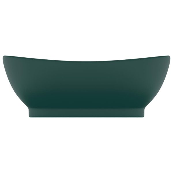 Lavatório luxuoso oval 58,5x39 cm cerâmica verde-escuro mate - Image 3
