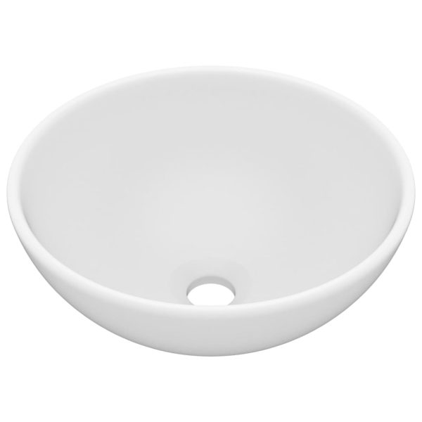 Lavatório WC luxuoso redondo 32,5x14cm cerâmica branco mate - Image 2