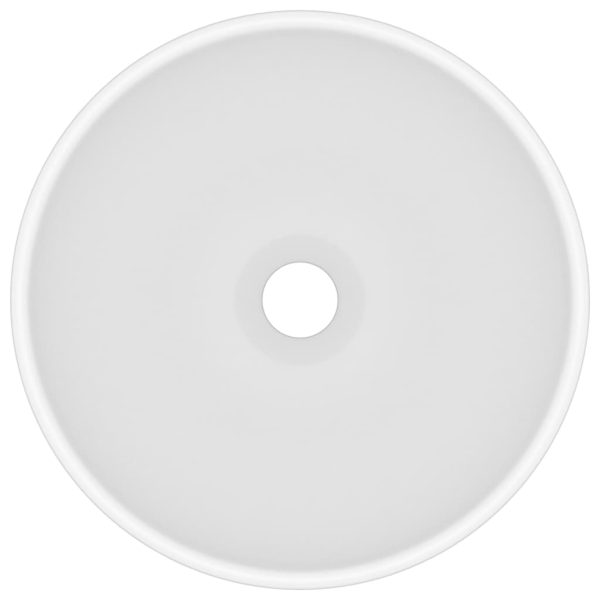 Lavatório WC luxuoso redondo 32,5x14cm cerâmica branco mate - Image 3