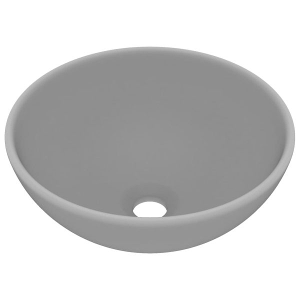 Lavatório WC luxuoso redondo 32,5x14cm cerâmica cinzento mate - Image 2