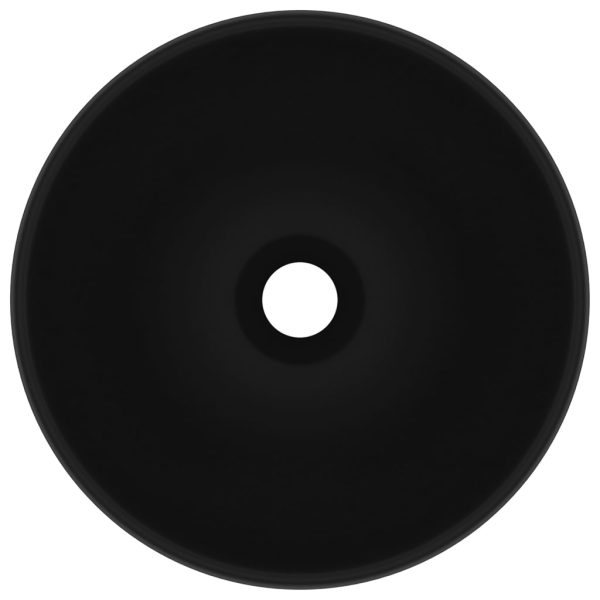 Lavatório WC luxuoso redondo 32,5x14cm cerâmica preto mate - Image 3