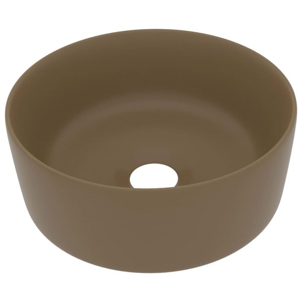 Lavatório luxuoso redondo 40x15 cm cerâmica creme mate - Image 2