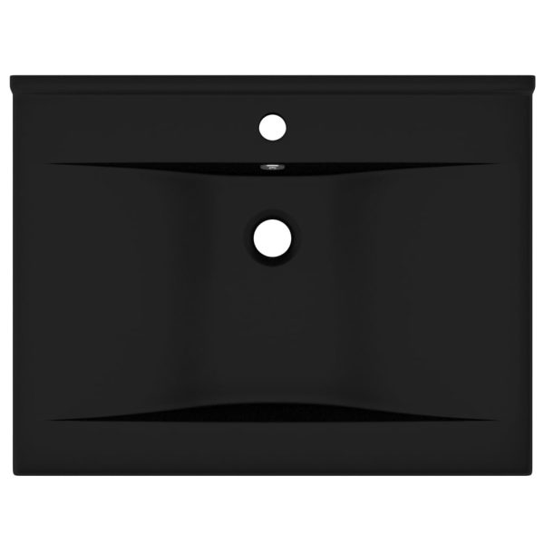 Lavatório c/ orifício de torneira 60x46 cm cerâmica preto mate - Image 3