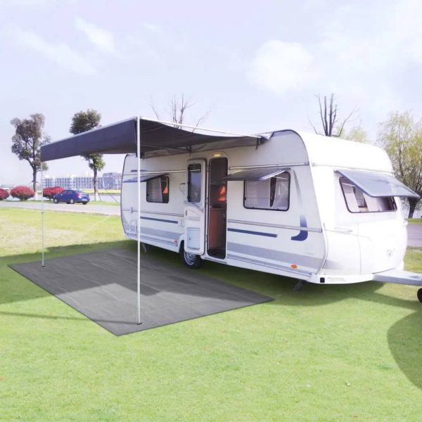 Tapete de campismo para tenda 300x600 cm cinzento-claro