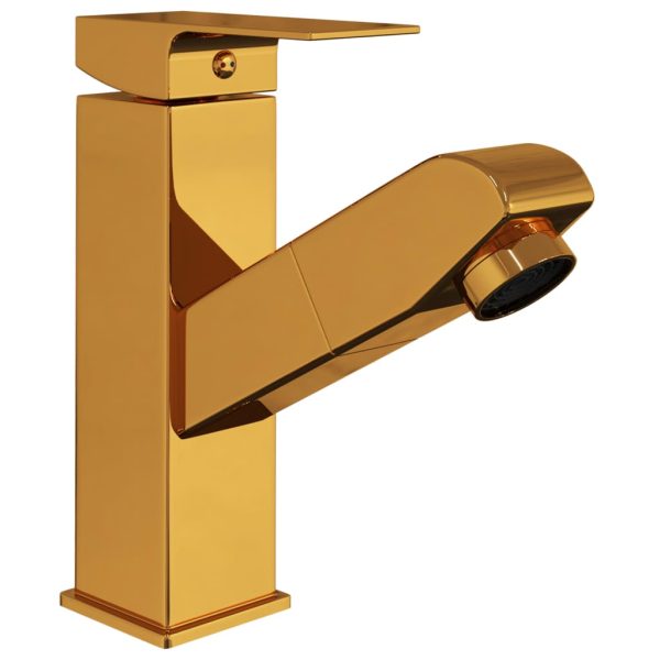 Torneira extraível p/ lavatório casa de banho 157x172mm dourado - Image 2