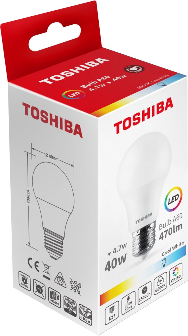 BOMBILLA LED TOSHIBA A60 E27 5W 6500K