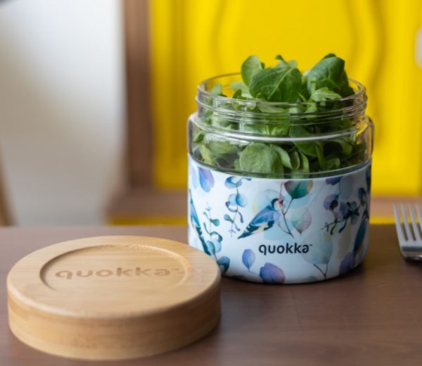 RECIPIENTE DE COMIDA QUOKKA CRISTAL 820ML CON FUNDA DELI BLUE NATURE - Image 3