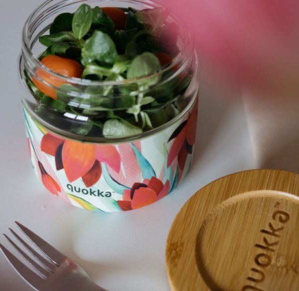 RECIPIENTE DE COMIDA QUOKKA CRISTAL 820ML CON FUNDA DELI SPRING - Image 3