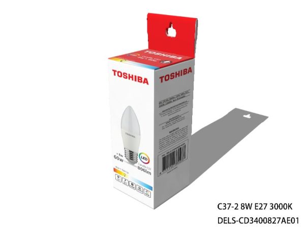 BOMBILLA LED TOSHIBA C37 E27 8W 3000K  - ULTIMAS UDS - Image 2