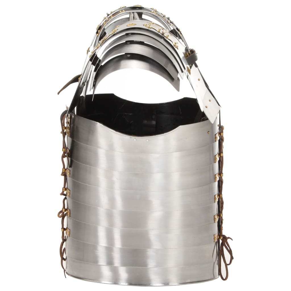 Couraça de soldado romano réplica LARP aço prateado - Image 3