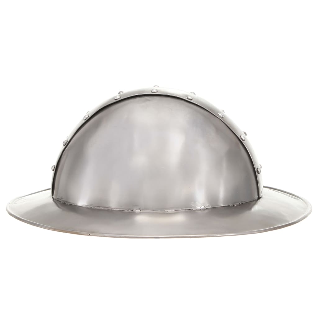 Capacete de cavaleiro medieval réplica LARP aço prateado - Image 3