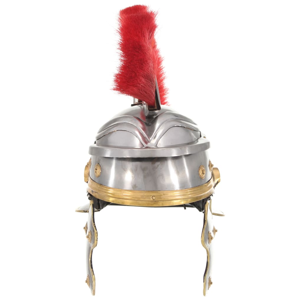 Capacete de soldado romano réplica LARP aço prateado - Image 2