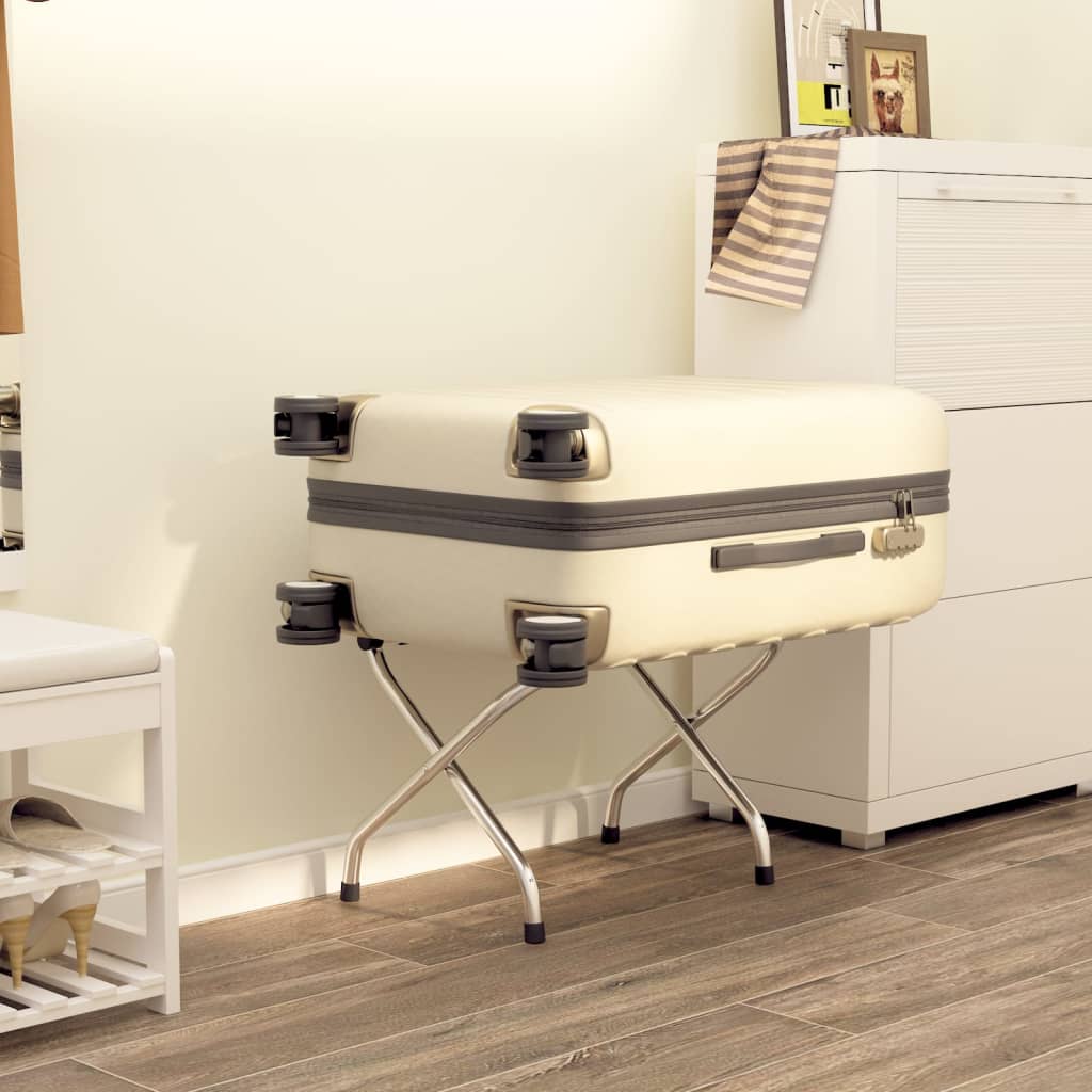 Suporte de bagagem com encosto 56x39x52 cm prateado