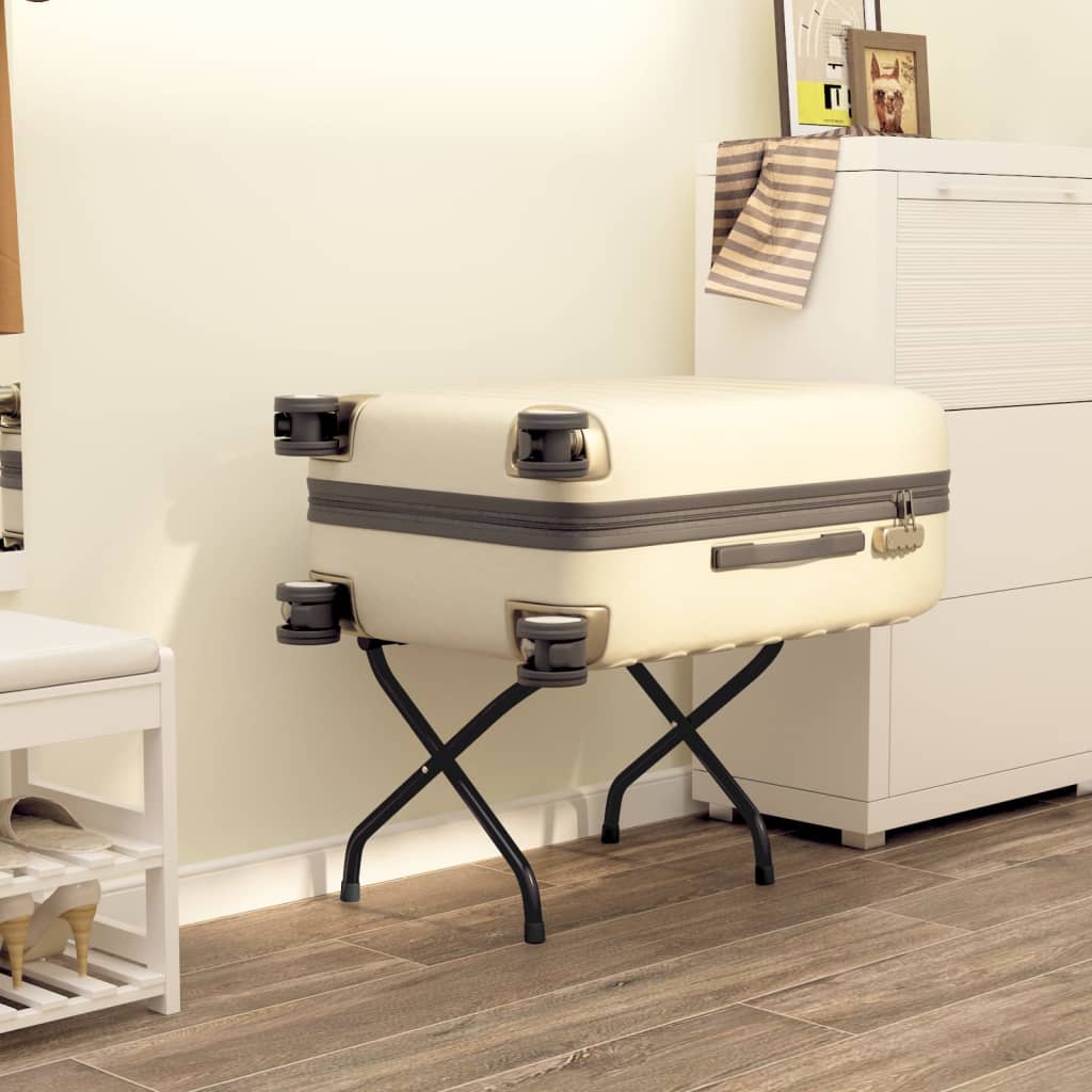 Suporte de bagagem com encosto 56x39x52 cm preto