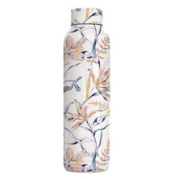 GARRAFA QUOKKA THERMO 630ML AÇO INOX SÓLIDO VINTAGE FLORAL