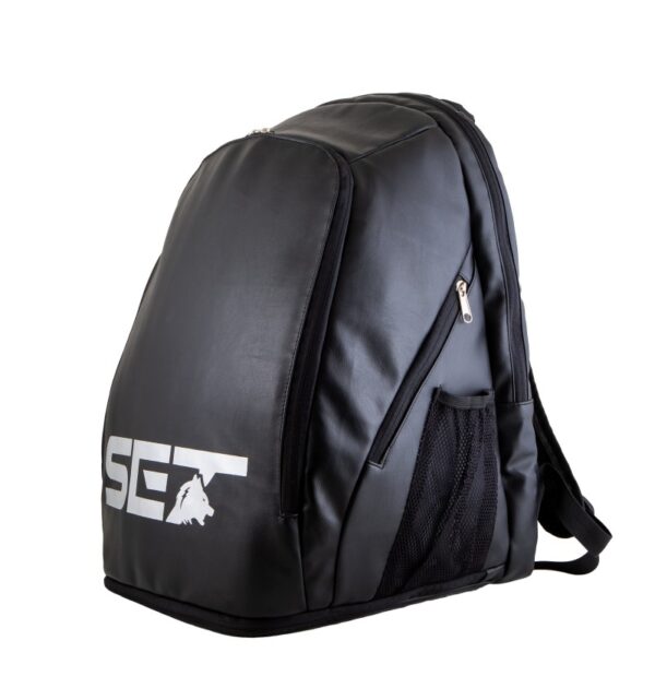 Conjunto de mochila de couro - 2 bolsos laterais e 2 centrais