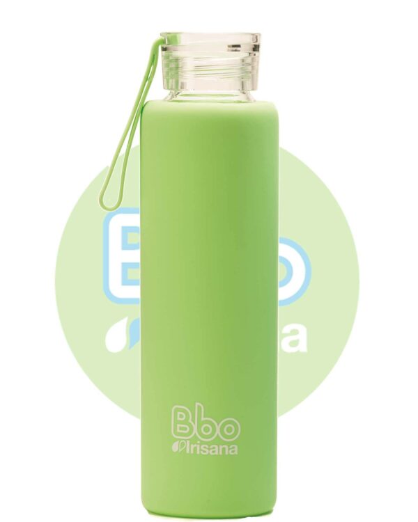 GARRAFA BBO VERDE BOROSILICADO COM SILICONE 550 ml IRISANA