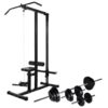 Torre musculação com conjunto barras e halteres 30,5 kg