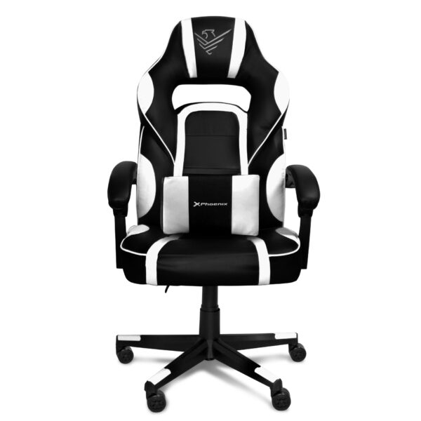 Silla gaming phoenix trophy cuero pu blanca