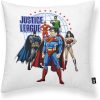 CAPA DE ALMOFADA 100% ALGODÃO 45X45CM JUSTICE TEAM A