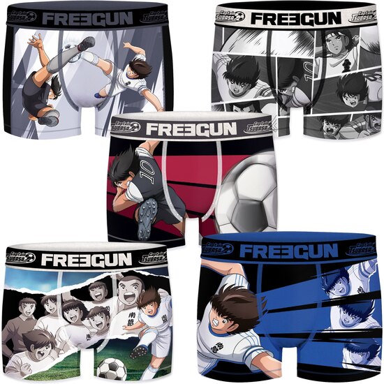 CONJUNTO DE 5 CUECAS BOXER OLIVER E BENJI - CAPITAN TSUBASA