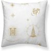 Fronha 100% ALGODÃO HOGWARTS OURO MOD. NATAL 65X65 CM.