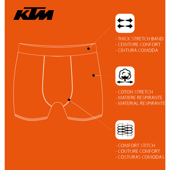 CONJUNTO DE 2 CUECAS BOXER KTM PRETAS E CINZA ESCURA - Image 6