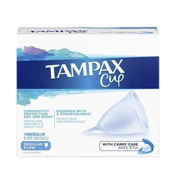 Copo menstrual Tampax projetado com fluxo regular de um ginecologista