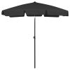 Guarda-sol de praia 180x120 cm preto