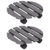 Suportes com rodas para vasos 2 pcs Ø30x7,5 cm WPC cinzento