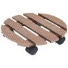 Suportes com rodas para vasos 2 pcs Ø30x7,5 cm WPC castanho - Image 2
