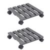 Suportes com rodas para vasos 2 pcs 30x30x7,5 cm WPC cinzento
