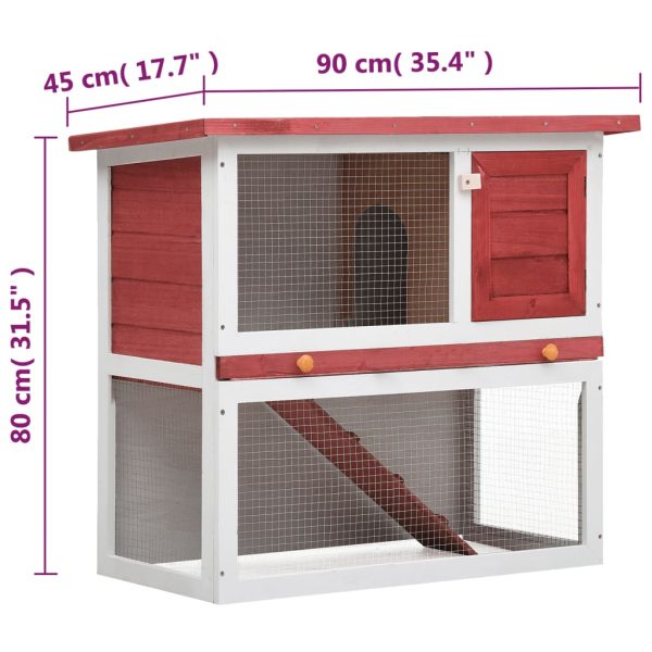 Coelheira de exterior 1 porta madeira vermelho - Image 7